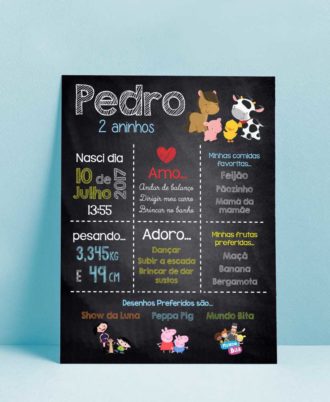 Placa Chalkboard Personalizada 30x35cm