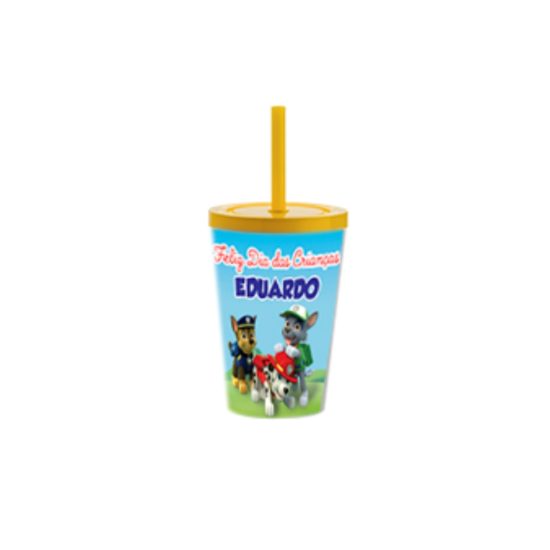 Copo Canudo Personalizado 350ml Dia Das Crianças