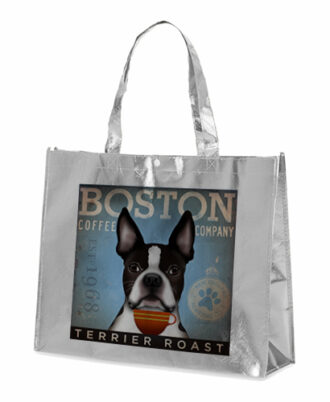 bolsa prateada raça boston terrier